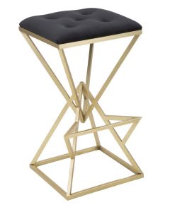 SGABELLO PIRAMIDE ORO E NERO 40X40X75CM.
