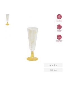 FLUTE RIUTILIZZABILE ORO GLITTER 150CC