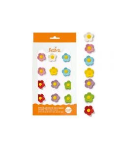 DECORAZIONI IN ZUCCHERO FIORELLINI MEDI ASSORTITI PZ.16