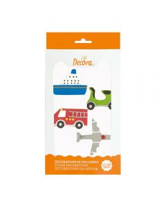DECORAZIONI IN ZUCCHERO MEZZI DI TRASPORTO PZ.4