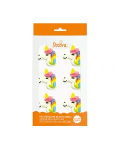 DECORAZIONI IN ZUCCHERO UNICORNO PZ.6