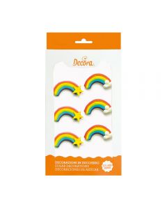 DECORAZIONI IN ZUCCHERO ARCOBALENO PZ.6