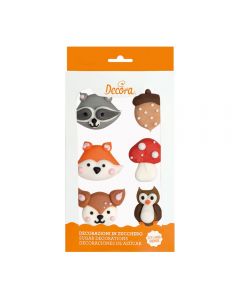 DECORAZIONI IN ZUCCHERO ANIMALI DEL BOSCO PZ.6