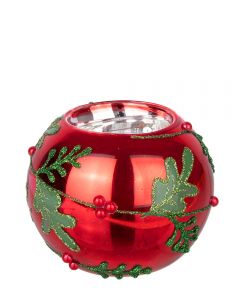 PORTA CANDELA BERRIES ROSSO 