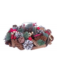 PORTA CANDELA HELGA ROSSO 