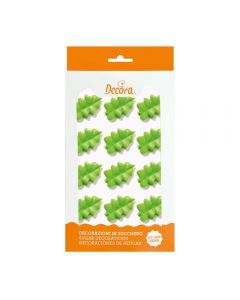 DECORAZIONI IN ZUCCHERO FOGLIE VERDI PZ.12