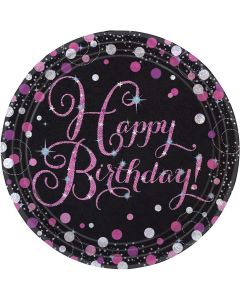 PIATTI HAPPY BIRTHDAY PINK SPARKLING PZ. 8