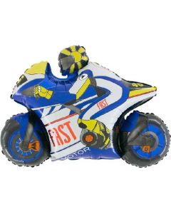 PALLONCINO MYLAR SUPERSHAPE MOTOR BIKE BLU