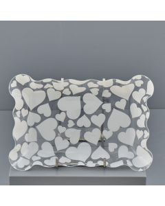 VASSOIO RETTANGOLARE IN PET CUORI BIANCHI GRANDE