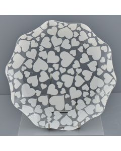 PIATTO ONDULATO IN PET CUORI BIANCHI GRANDE