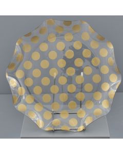 PIATTO ONDULATO IN PET POIS ORO GRANDE