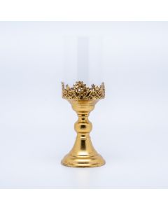 PORTACANDELA RETRO ORO 11X11X31cm.