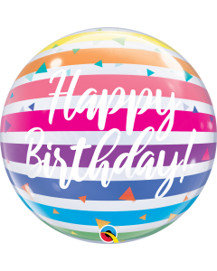 PALLONCINO 22" BUBBLE HAPPY BIRTHDAY RAINBOW
