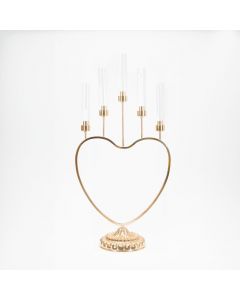 CANDELABRO CUORE ORO 5 bracci 103CM 