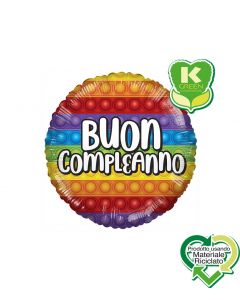 PALLONCINO MYLAR 18" BUON COMPLEANNO POP-IT