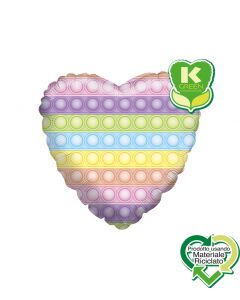 PALLONCINO MYLAR 18" CUORE MACARON POP-IT