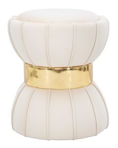 SGABELLO FLOWER CREMA 40X44cm.