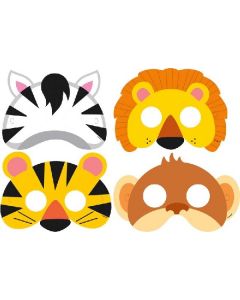 MASCHERE IN CARTONCINO ANIMALI GIUNGLA PZ.8