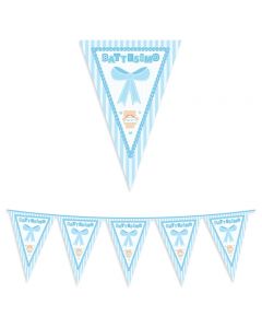 FESTONE BANDIERINA BATTESIMO TEDDY CELESTE