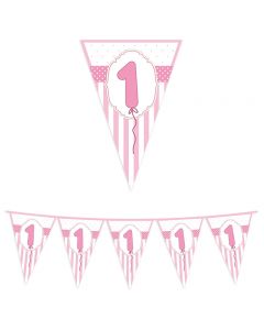 FESTONE BANDIERINA 1°COMPLEANNO ROSA