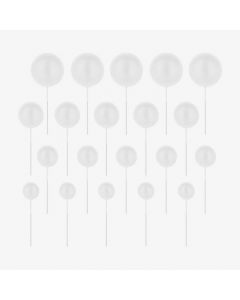 TOPPERS PER TORTA CON PALLINE BIANCHE OPACHE SET DA 20PZ.