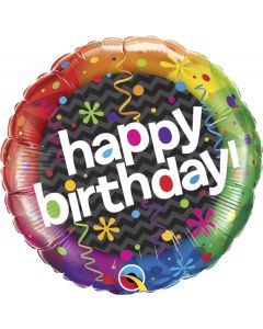PALLONCINO MYLAR TONDO HAPPY BIRTHDAY