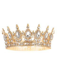 CORONA D'ORO CON CRISTALLI ARGENTO 15 cm