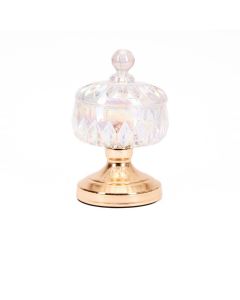 BARATTOLO DECORATIVO IN VETRO IRIDESCENTE 14x20CM