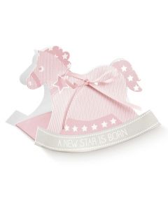 SCATOLINA CAVALLO A DONDOLO STAR ROSA 12x3,5x9cm PZ.10