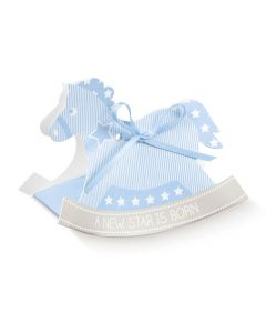 SCATOLINA CAVALLO A DONDOLO STAR CELESTE 12x3,5x9cm PZ.10