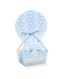 SCATOLINA MONGOLFIERA STAR CELESTE 6x4x14,5cm PZ.10