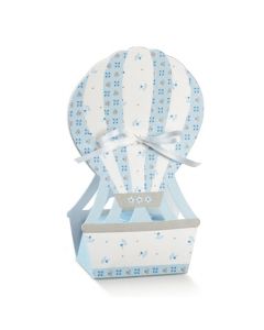 SCATOLINA MONGOLFIERA BLOOM CELESTE 6x4x14,5cm PZ.10