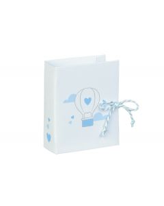 SCATOLINA BOOK BALLOON AZZURRO 7x6x3cm  PZ.10
