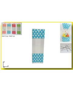 SACCHETTI DECORATIVI PASQUA 9X27CM PZ.6