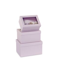 SET 3 SCATOLE LILLA CON FIORELLINI