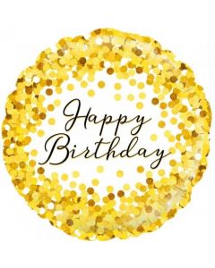 PALLONCINO MYLAR HAPPY BIRTHDAY GOLD