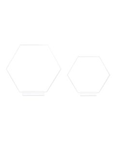 SET 2 STRUTTURE ESAGONALI IN FERRO BIANCHE CON BASI