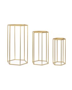 ALZATE IN FERRO ESAGONALI ORO PZ.3