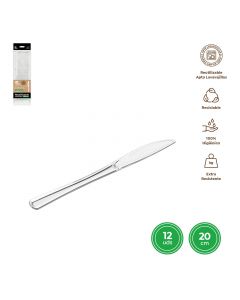 12 COLTELLI TRASPARENTI RIUTILIZZABILE 