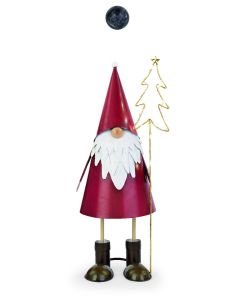 GNOMO ROSSO CON ALB.+LED LATTA