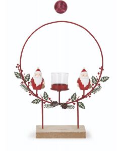 CERCHIO BABBO NATALE PORTA CANDELA 