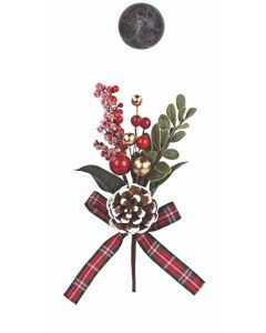 PICK PIGNA CON BACCHE ROSSO E FIOCCO 