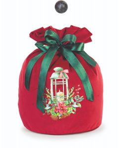 SACCO VELLUTO ROSSO DECORATO 