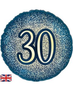 PALLONCINO MYLAR 18" METALLIC GLITTER NAVY GOLD 30TH