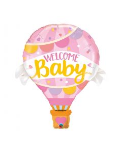 PALLONCINO SUPERSHAPE MYLAR MONGOLFIERA ROSA