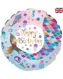 PALLONCINO MYLAR 18" SHIMMERING MERMAID BIRTHDAY