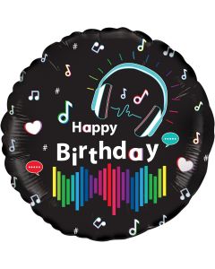 PALLONCINO MYLAR 18" MEDIA MUSIC BIRTHDAY