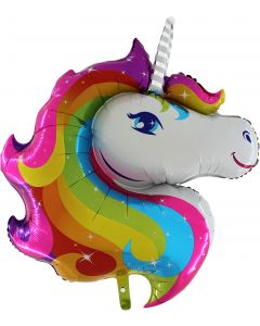 PALLONCINO MYLAR UNICORNO RAINBOW HEAD