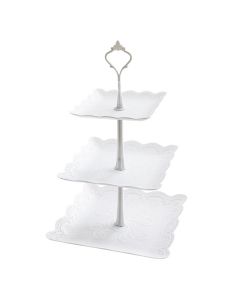 ALZATINA QUADRATA BIANCA 3 PIANI