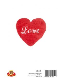 PELUCHE CUORE ROSSO RIGATO CON SCRITTA LOVE LV